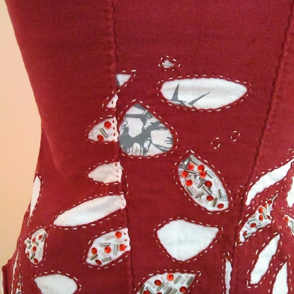 Alabama Chanin Style Corset Top Small - Picture 5 of 8